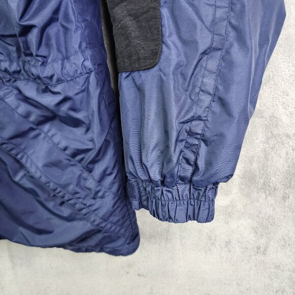Mens Blue Mountain Tek Nylon Hooded Jacket Coat Drawstrings Full Zip Size XL - Picture 5 of 10
